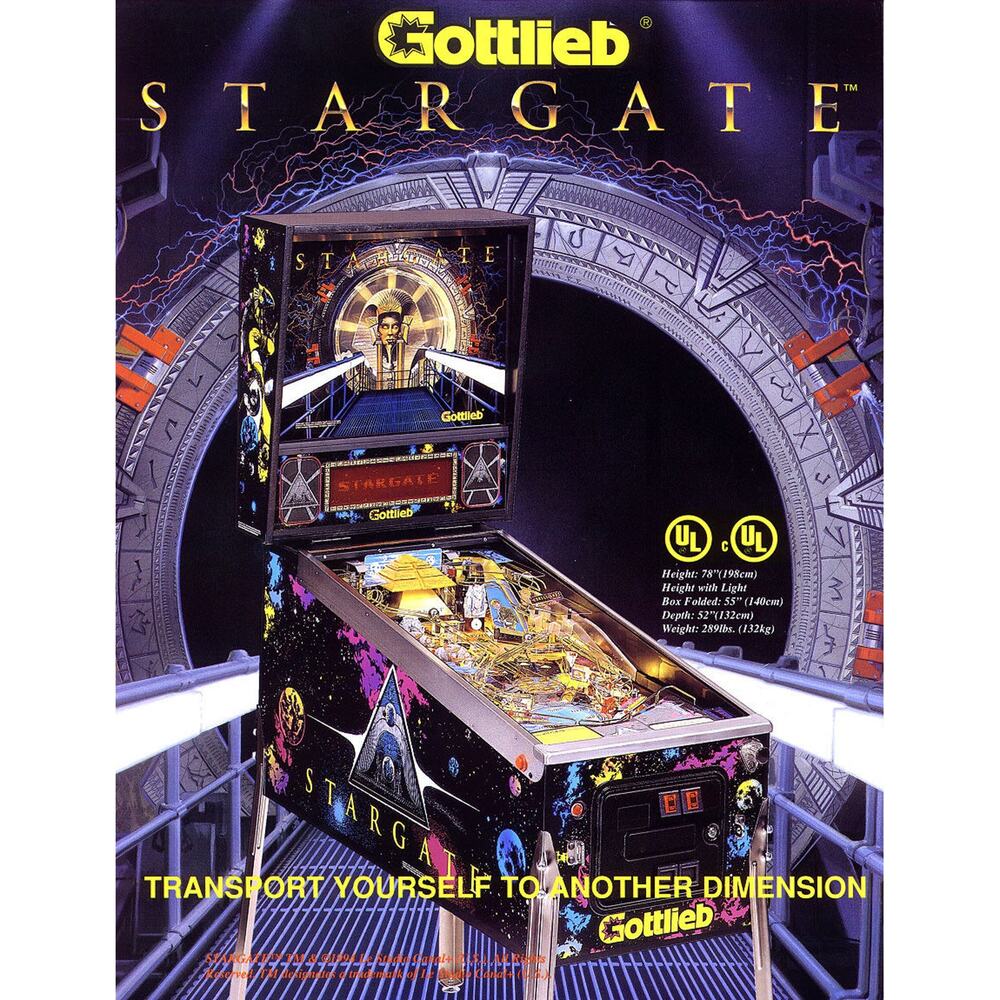 Stargate Original 1994 NOS Pinball Machine Flyer Space Age Cool Artwork Retro